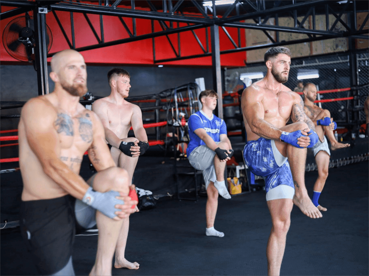 Group performing stretching exercises at the Maximum Fitness Phuket Gym
https://www.nowmuaythai.com/gym/maximum-fitness-phuket#gallery-4