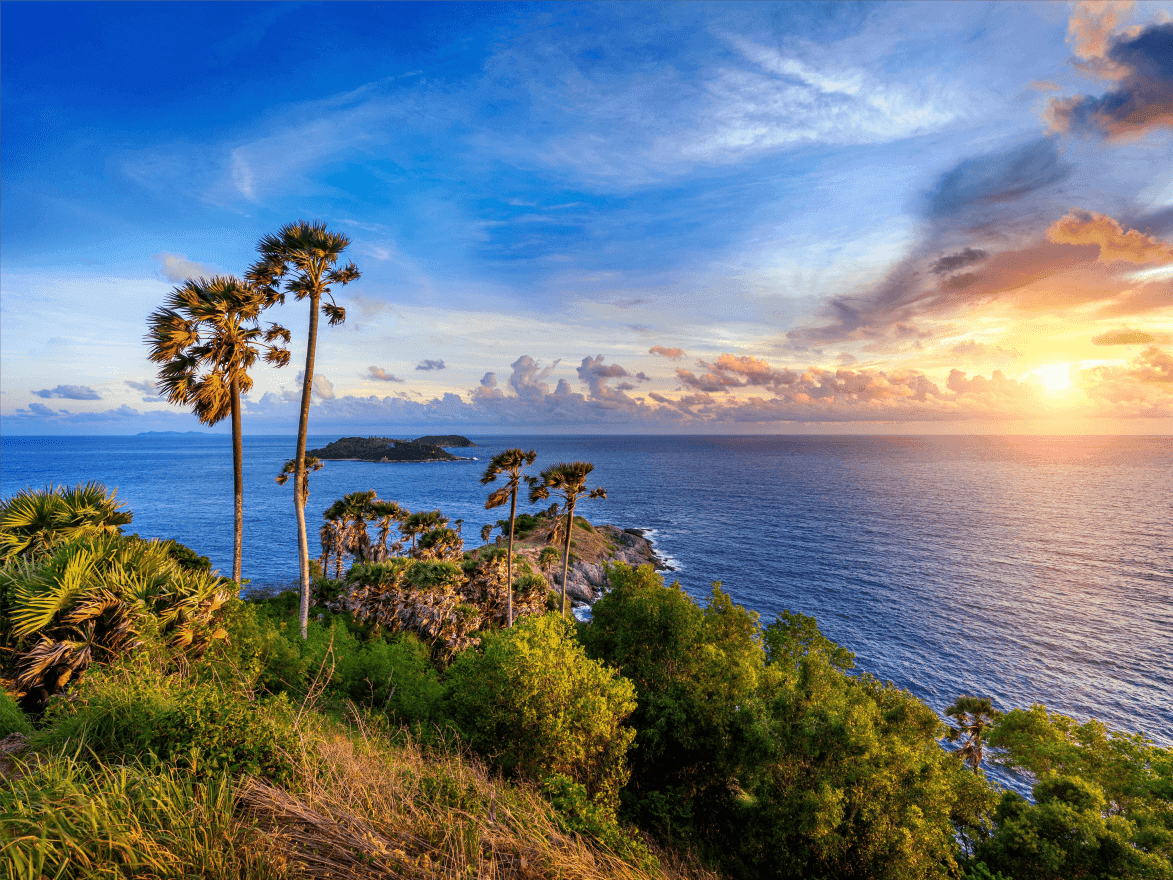 View of the sea from Promthep Cape at sunset in Phuket, Thailand
https://www.freepik.com/free-photo/promthep-cape-viewpoint-sunset-phuket-thailand_13180974.htm#fromView=search&page=1&position=8&uuid=cb133f86-61c1-4d17-93d8-dd08eb6febe2